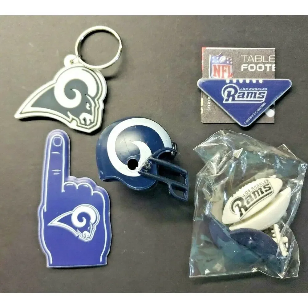 Los Angeles Rams Football Vending Charms Lot of 5 Puzzle Helmet Key‎ Chain 292